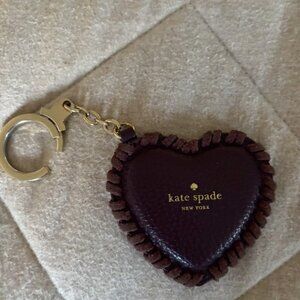 Kate Spade Heart Keychain - leather